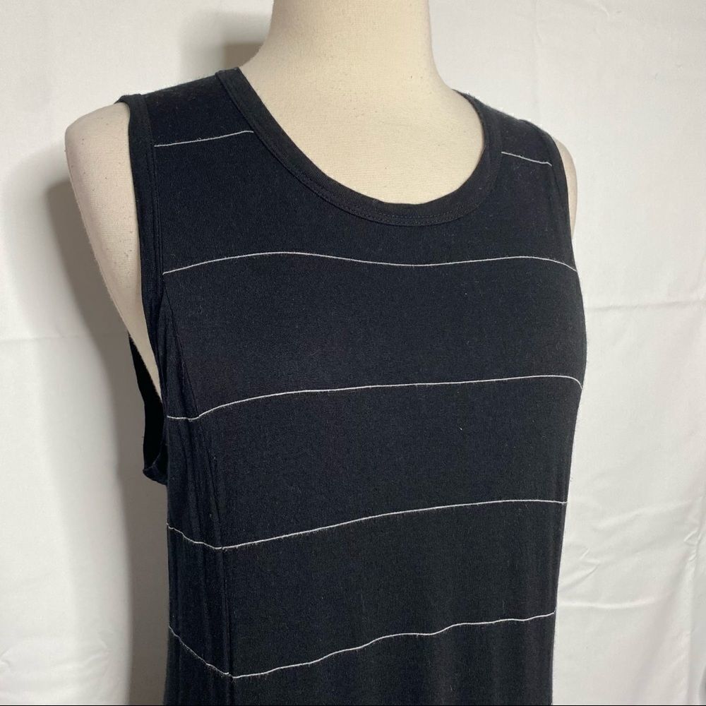 ALC Womens Striped Dress Size Medium Black White Sleeveless Lined Pullover - Picture 6 of 7